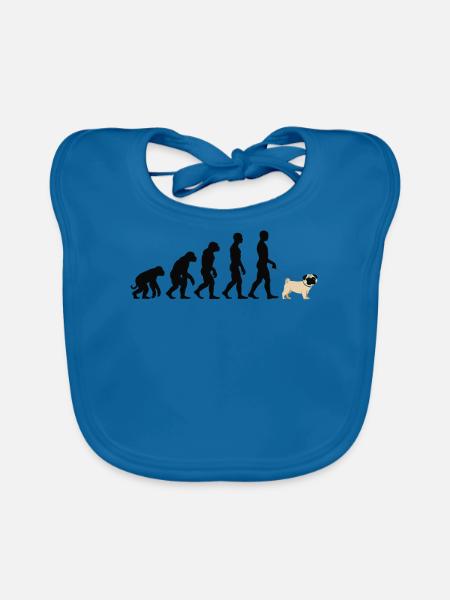 Mops - Baby Bio-Lätzchen - Pfauenblau