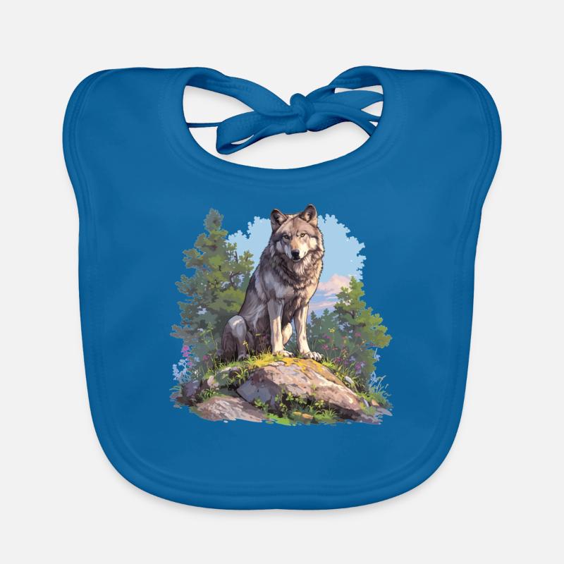 Wölfe Wolf Baby Bio-Lätzchen