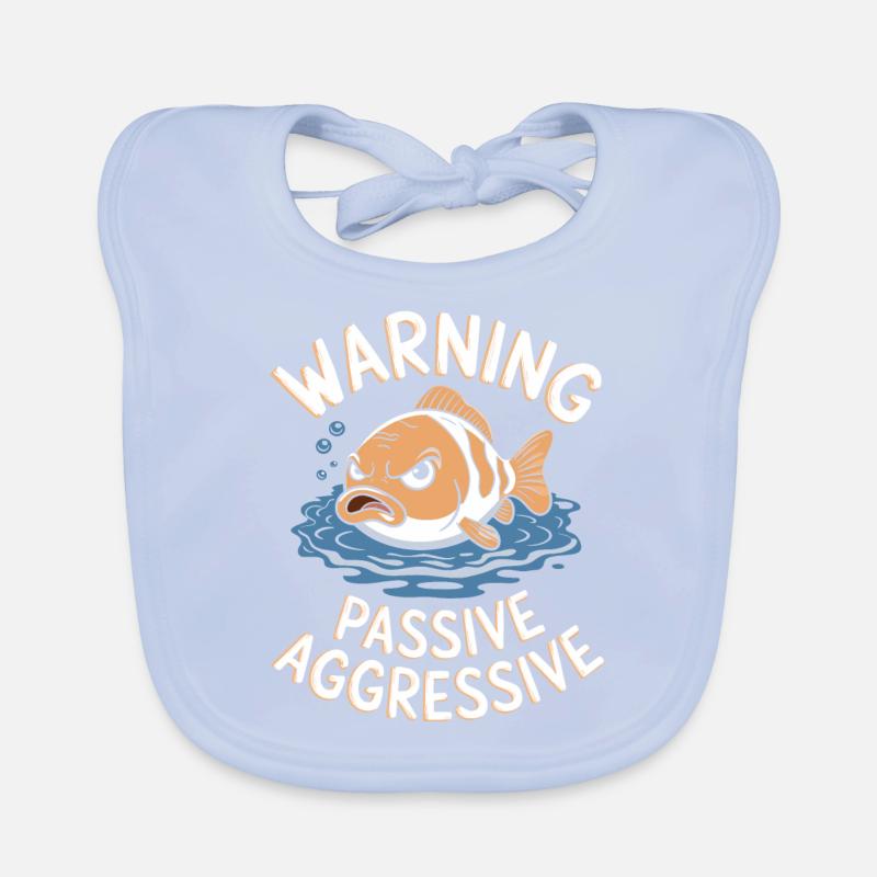 Warning Passive-Aggressive Fish Organic Baby Bibs