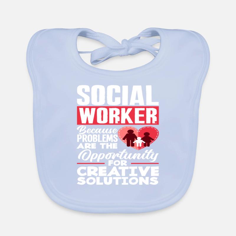 Social workers Problems are opportunities for creative people Organic Baby Bibs