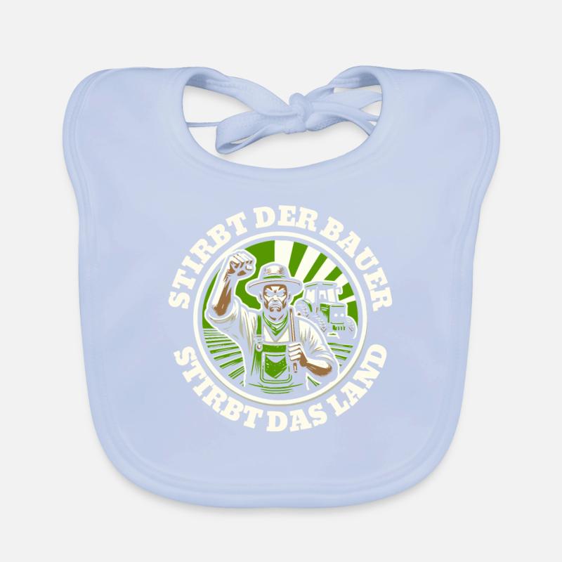 Bauern Protest Sticker - Stirbt der Bauer Baby Bio-Lätzchen