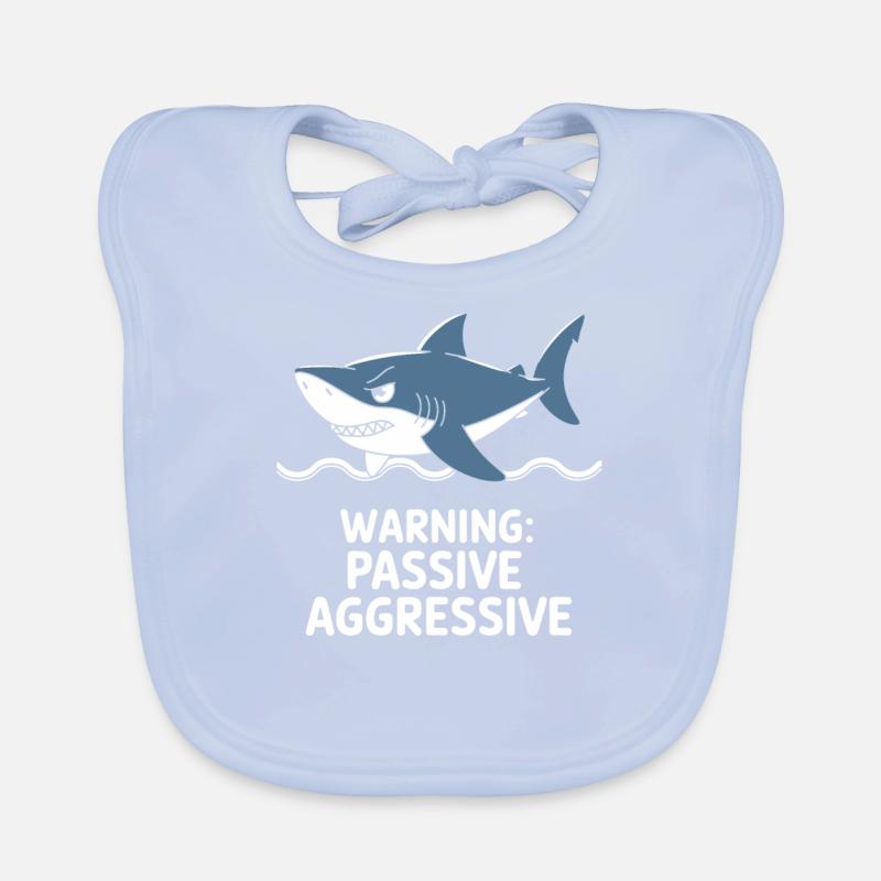 Caution: Passive Aggressive Shark Organic Baby Bibs