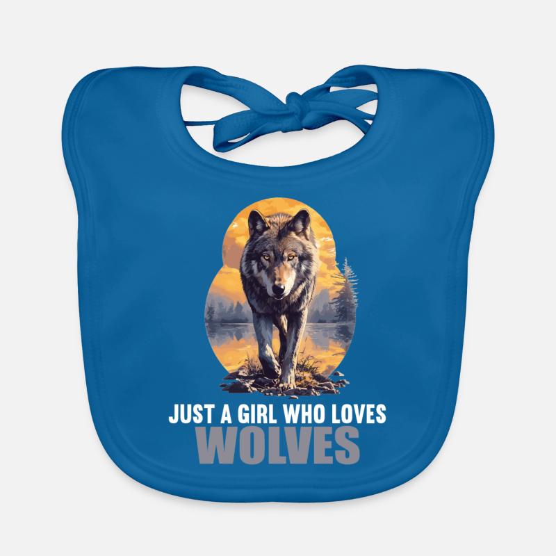 Wölfe Wolf - Baby Bio-Lätzchen - Pfauenblau