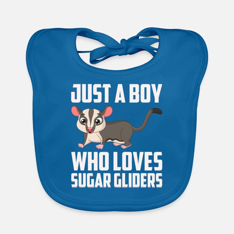 Flughörnchen Suger Glider Kurzkopfgleitbeutler - Baby Bio-Lätzchen - Pfauenblau