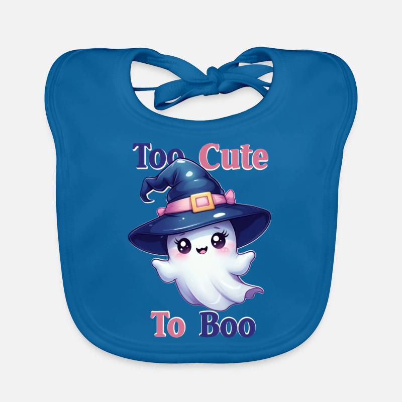 Adorable Ghost in a Witch's Hat – Too Cute to Boo Organic Baby Bibs