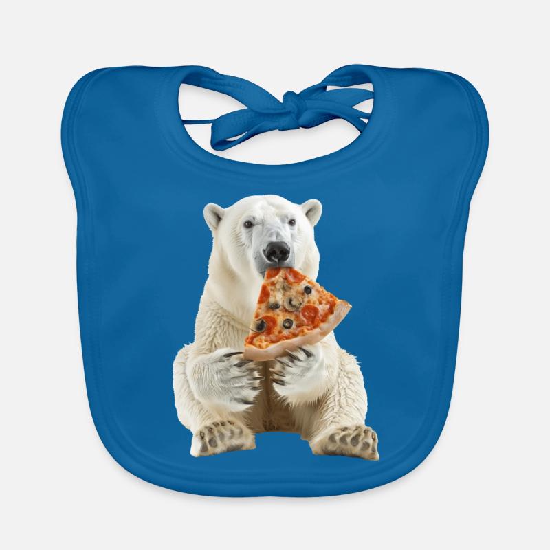 Eisbär - Baby Bio-Lätzchen - Pfauenblau