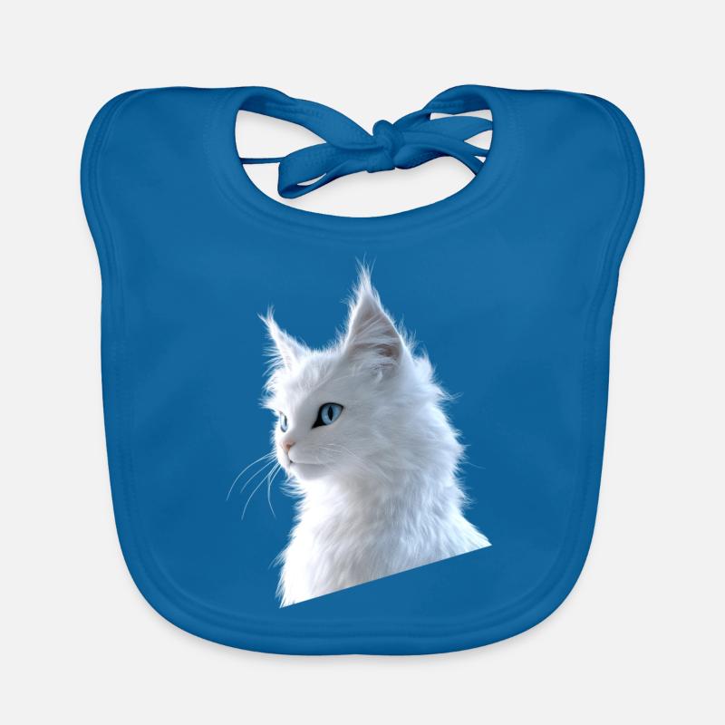 Chat Angora Blanc Chat Angora Chats Angora Mignons Bavoir bio Bébé