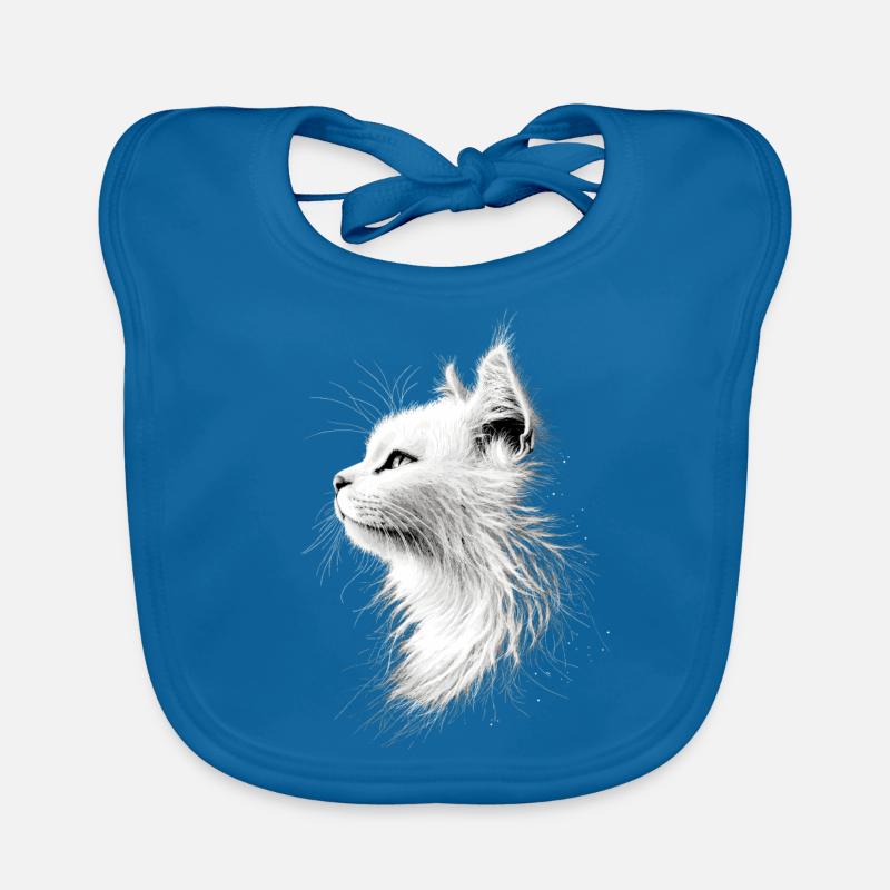 Chat Angora Blanc Chat Angora Chats Angora Mignons Bavoir bio Bébé