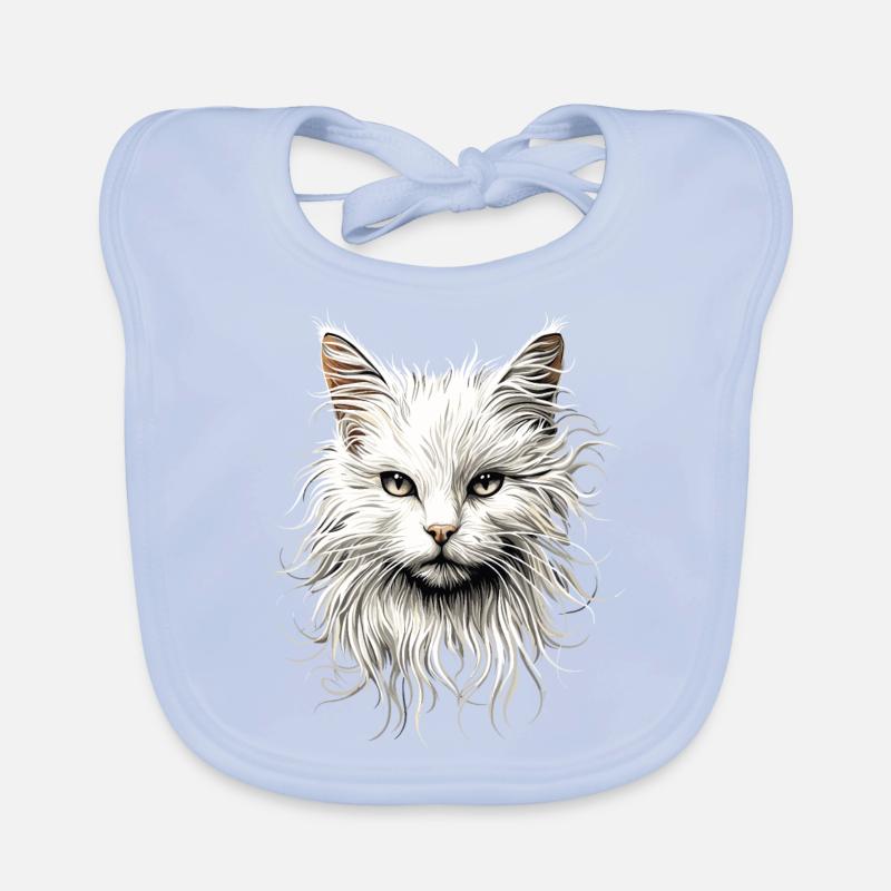 Chat Angora Blanc Chat Angora Chats Angora Mignons Bavoir bio Bébé