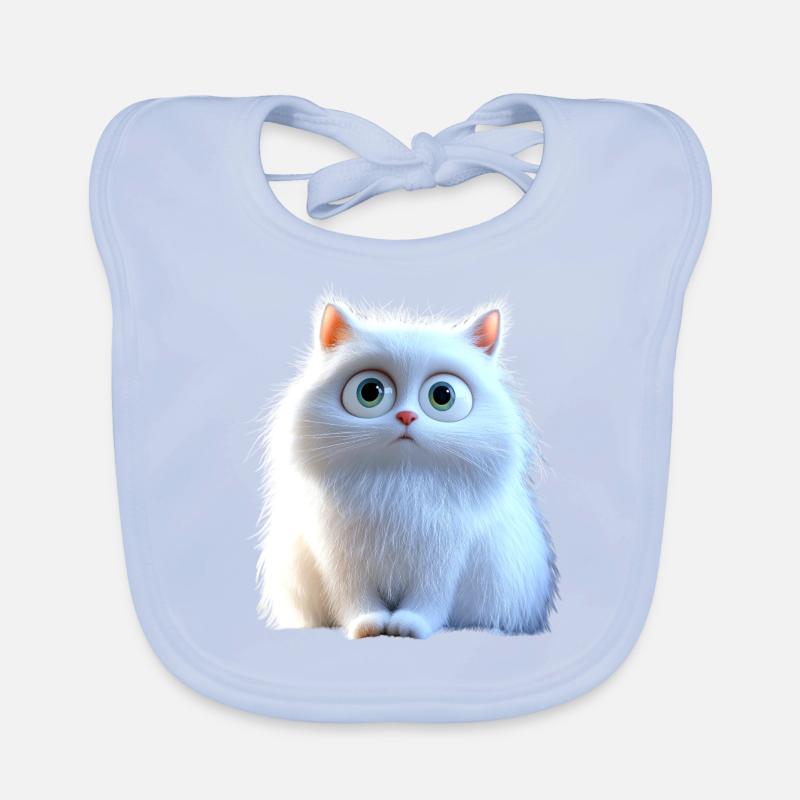 Chat Angora Blanc Chat Angora Chats Angora Mignons Bavoir bio Bébé