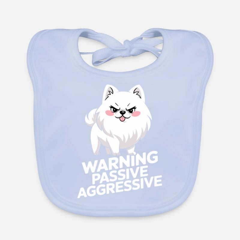 Caution Passive Aggressive Cute Dog Organic Baby Bibs