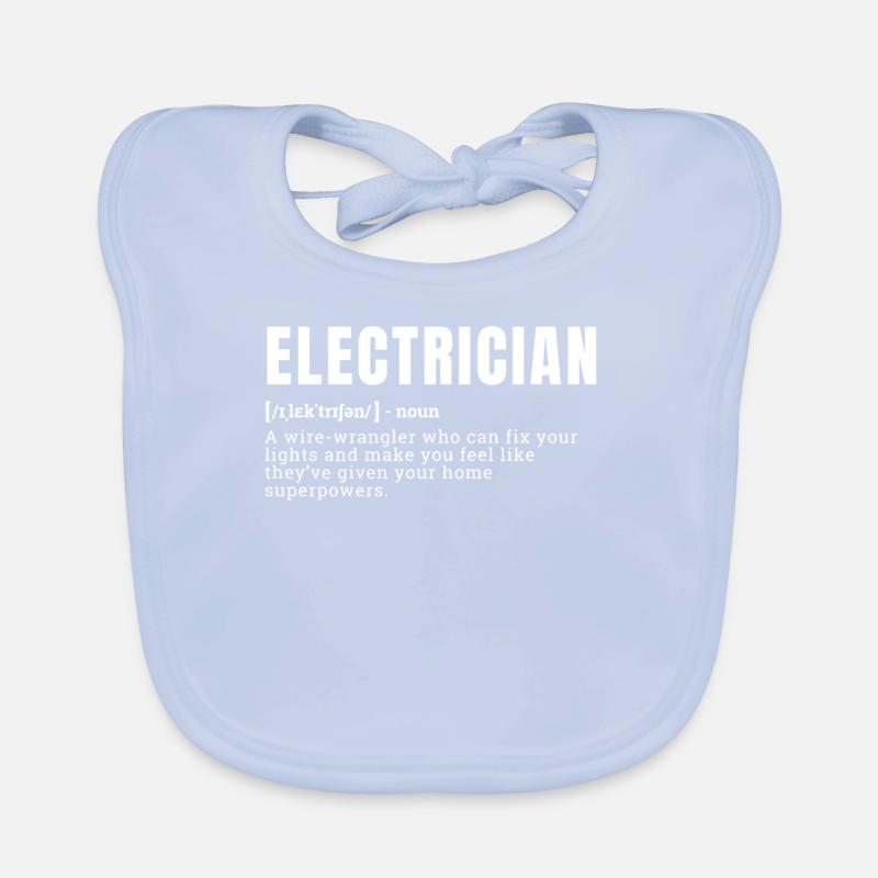 Funny Electrician Dictionary Definition Lights Occ Organic Baby Bibs