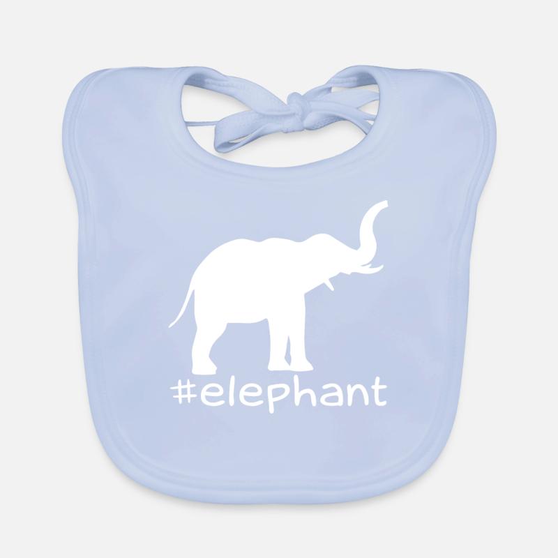 Funny Elephant Hashtag Organic Baby Bibs