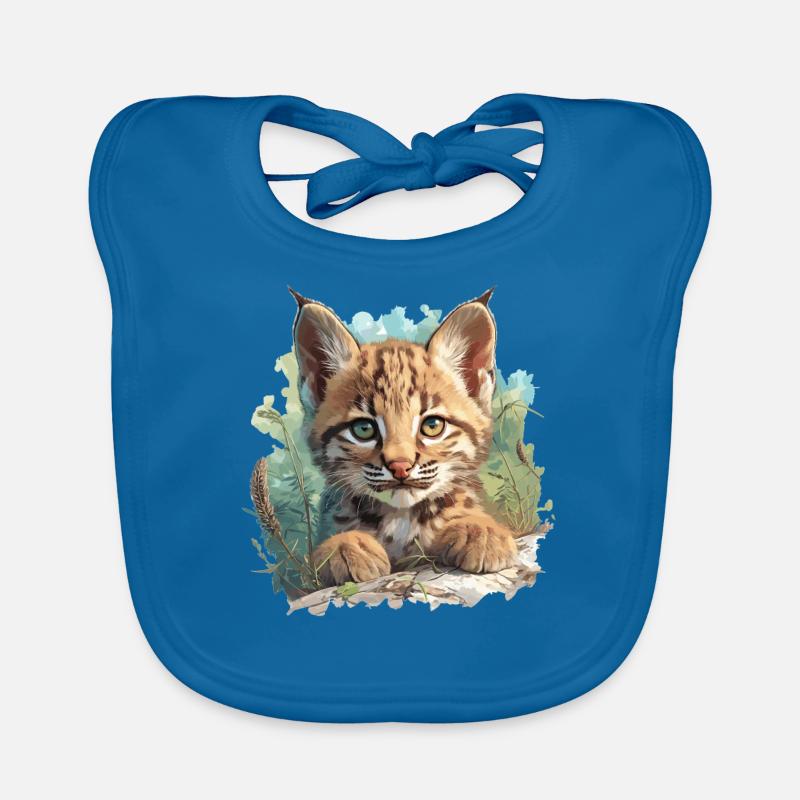 Bobcats Rotluchse Rotluchs Luchs - Baby Bio-Lätzchen - Pfauenblau