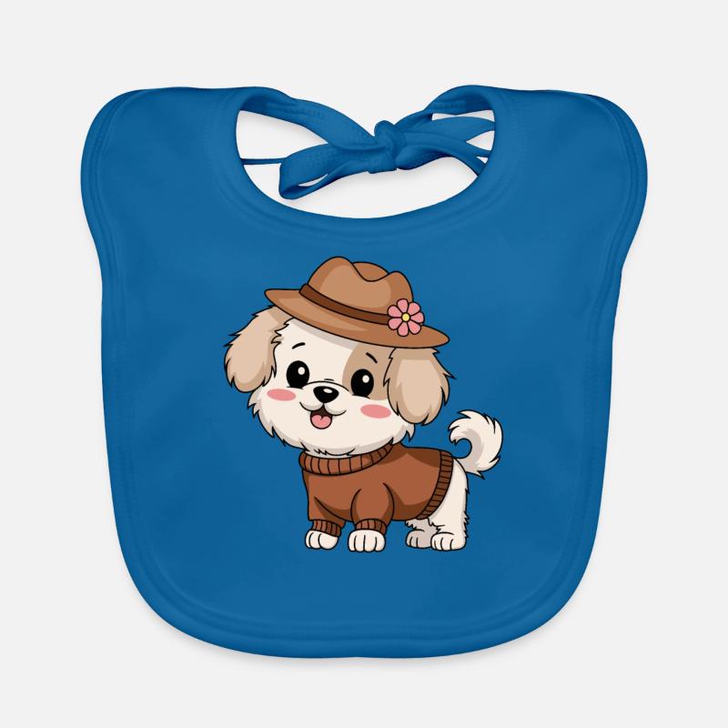 Chien mignon avec chapeau et pull Bavoir bio Bébé