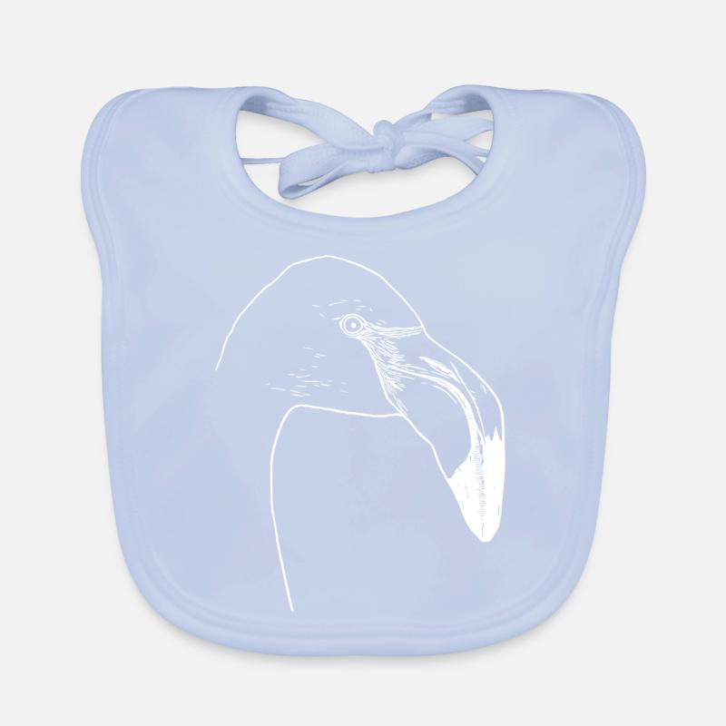 Flamant rose simple Bavoir bio Bébé