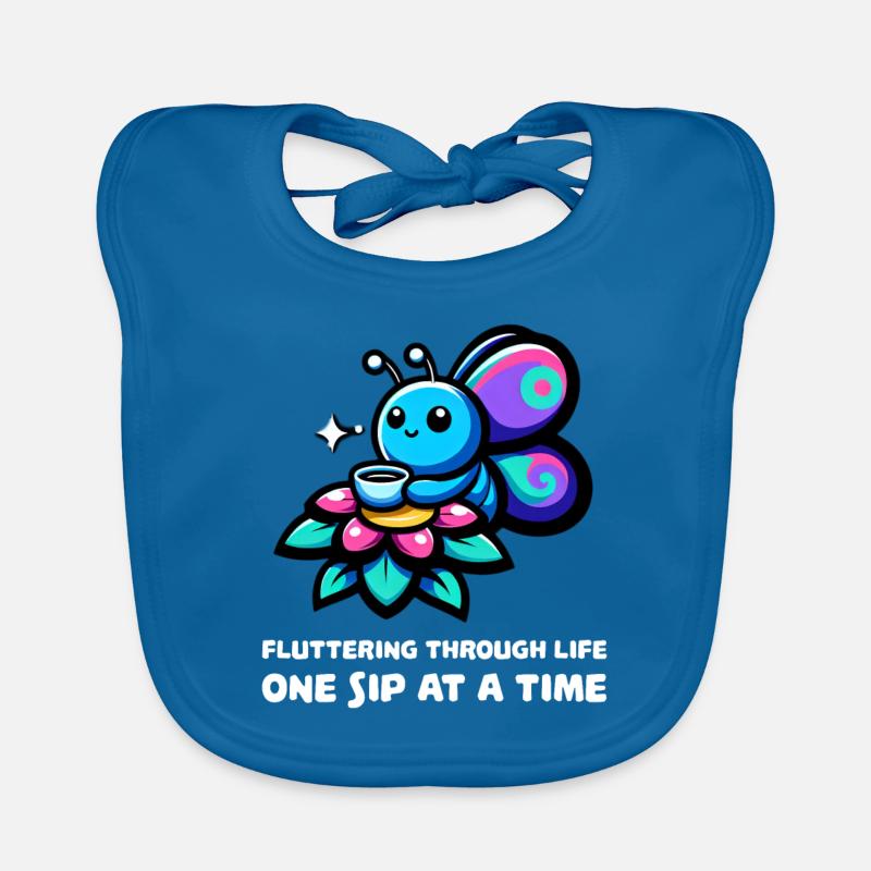 Fluttering Through Life Coffee Butterfly Organic Baby Bibs