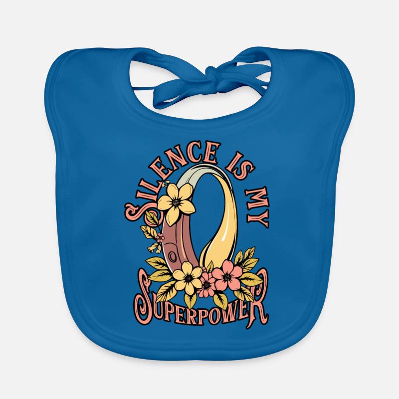 Perte auditive Perte auditive soudaine Le silence est mon superpouvoir Bavoir bio Bébé