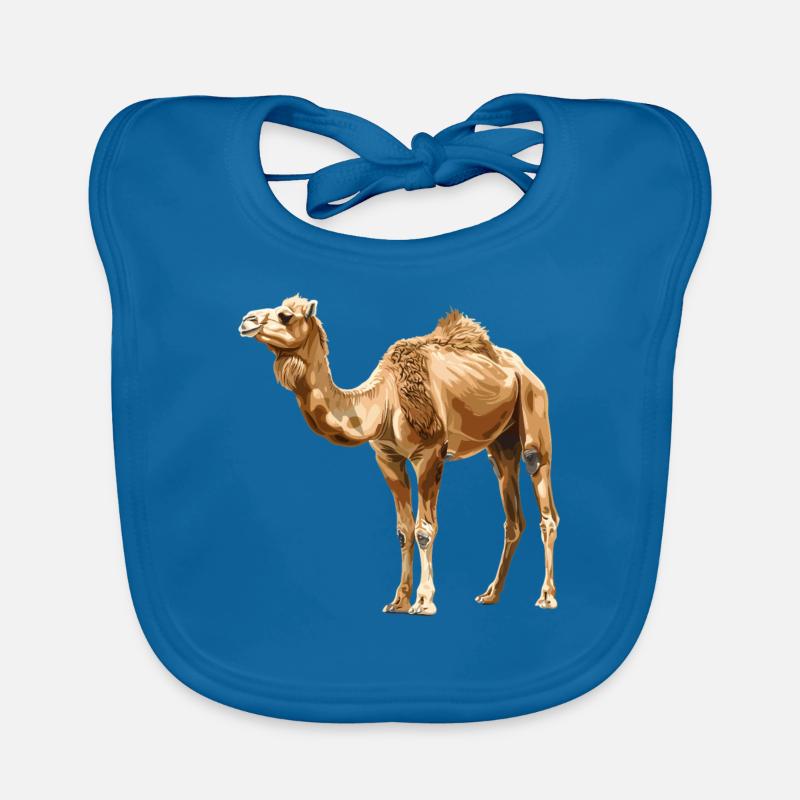 Camel Kamele Kamel - Baby Bio-Lätzchen - Pfauenblau