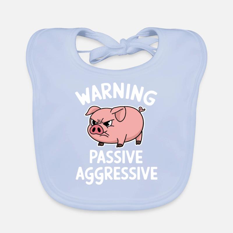 Warnung Passiv Aggressiv Schwein Baby Bio-Lätzchen