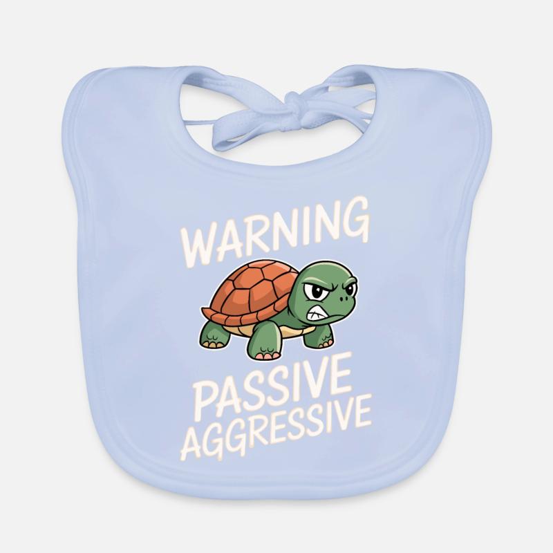 Warning Passive Aggressive Turtle Organic Baby Bibs