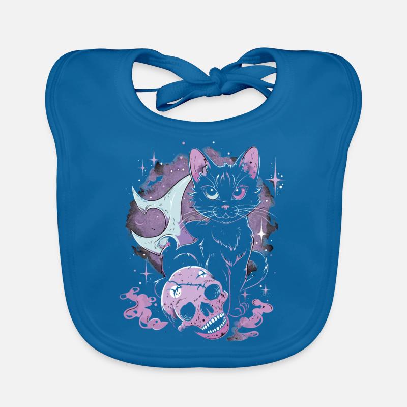 Kawaii Cat Pastel Goth Devilish Organic Baby Bibs