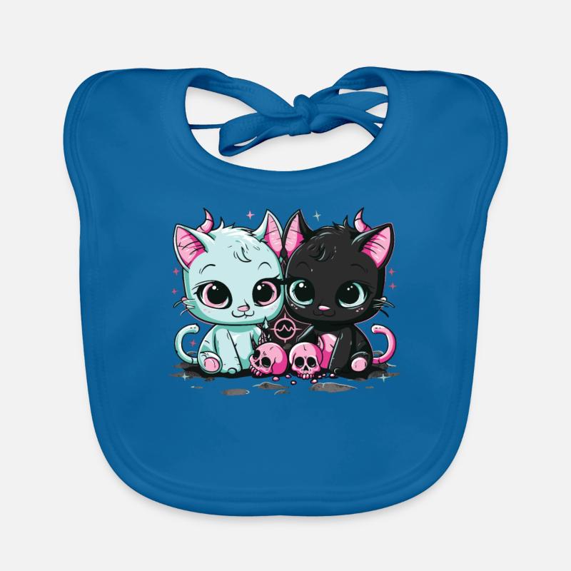 Kawaii Cat Pastel Goth Devilish Organic Baby Bibs