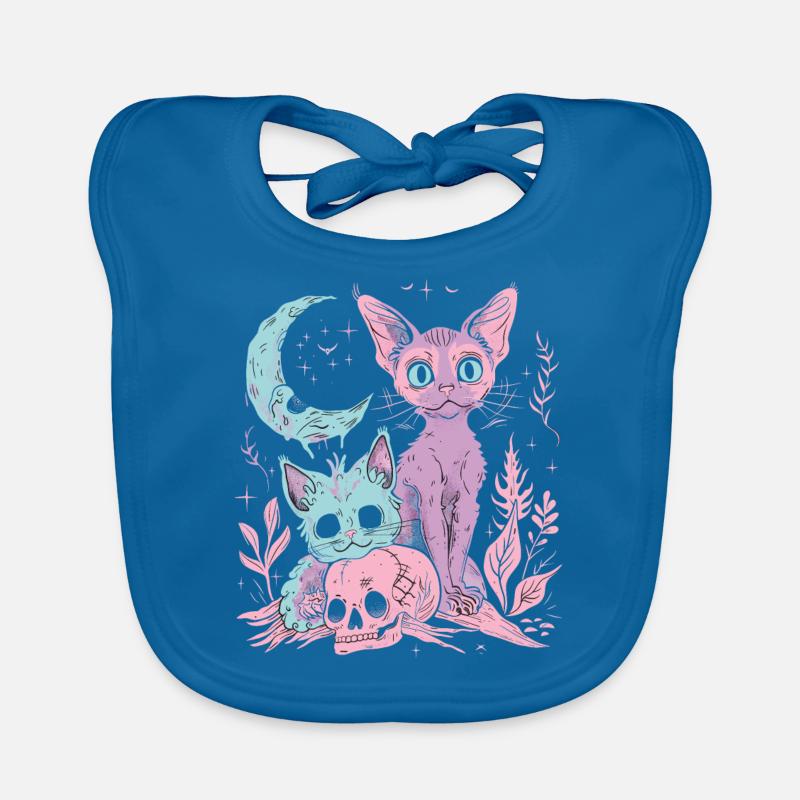 Kawaii Cat Pastel Goth Devilish Organic Baby Bibs