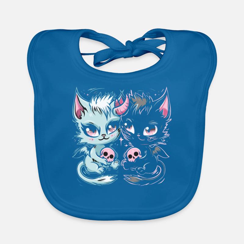 Kawaii Cat Pastel Goth Devilish Organic Baby Bibs