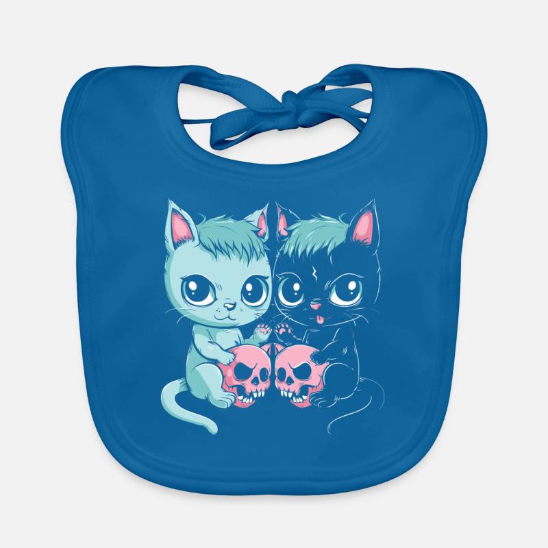 Kawaii Cat Pastel Goth Devilish Organic Baby Bibs