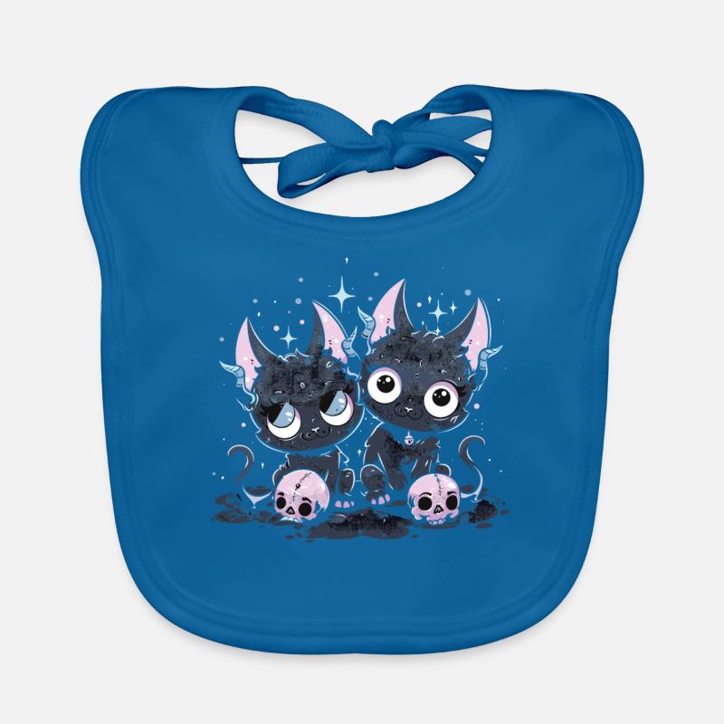 Kawaii Cat Pastel Goth Devilish Organic Baby Bibs