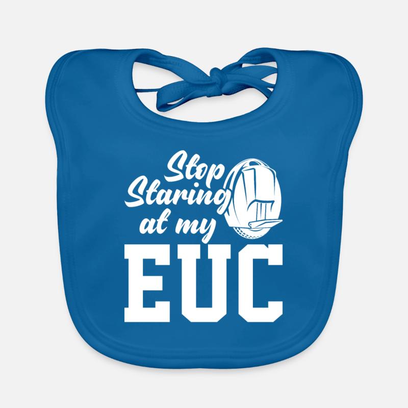 Arrêtez de regarder mon scooter à une roue EUC Monowheel - Bavoir bio Bébé - bleu paon