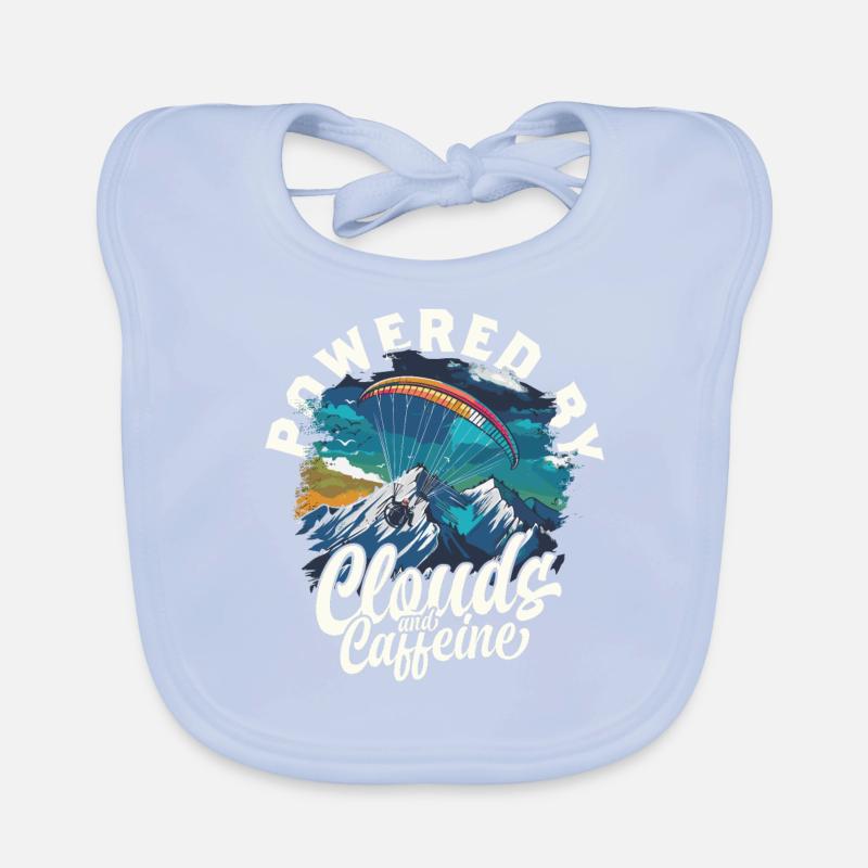 Paramotoring Powered By Clouds And Caffeine Baby Bio-Lätzchen