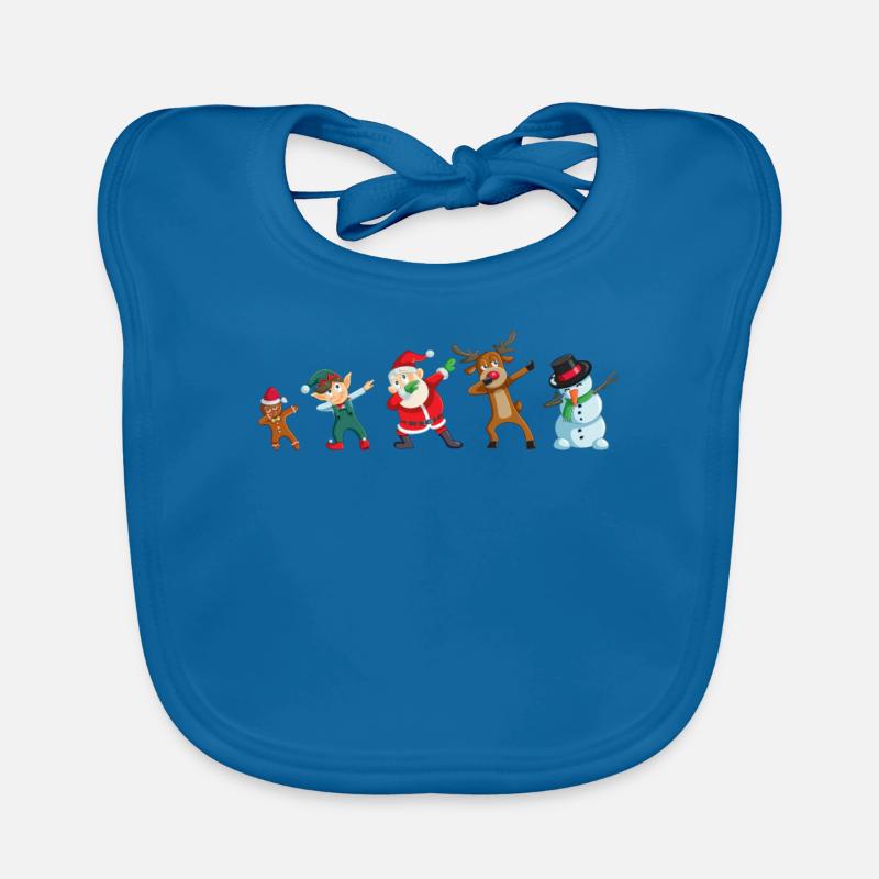 Christmas Dabbing Dab Santa Gingerbread Elf Mosses Organic Baby Bibs