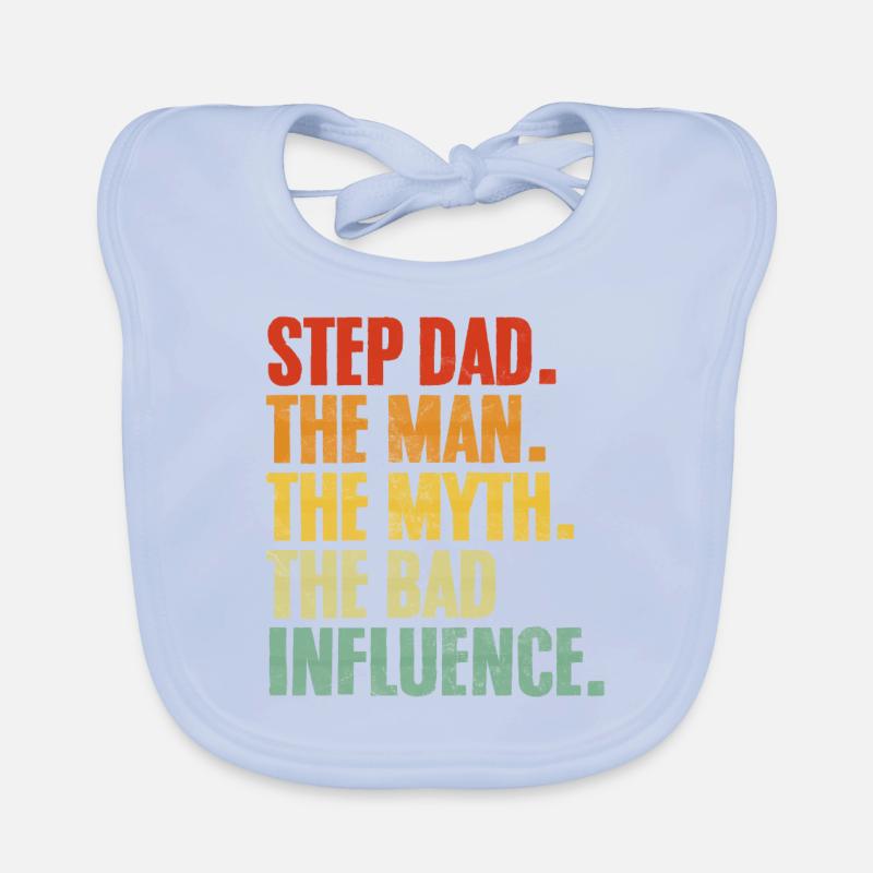 Step Dad The Man The Myth Retro Stepdad Other Organic Baby Bibs