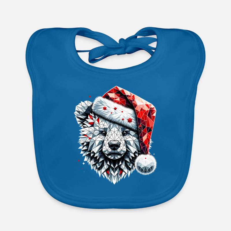Polygon Kunst Eisbär Weihnachtsmütze Original Baby Bio-Lätzchen