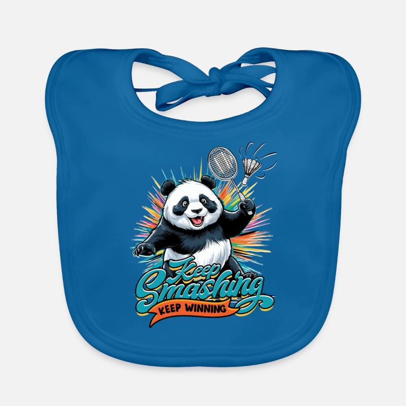 Badminton Keep smashing keep winning Organic Baby Bibs