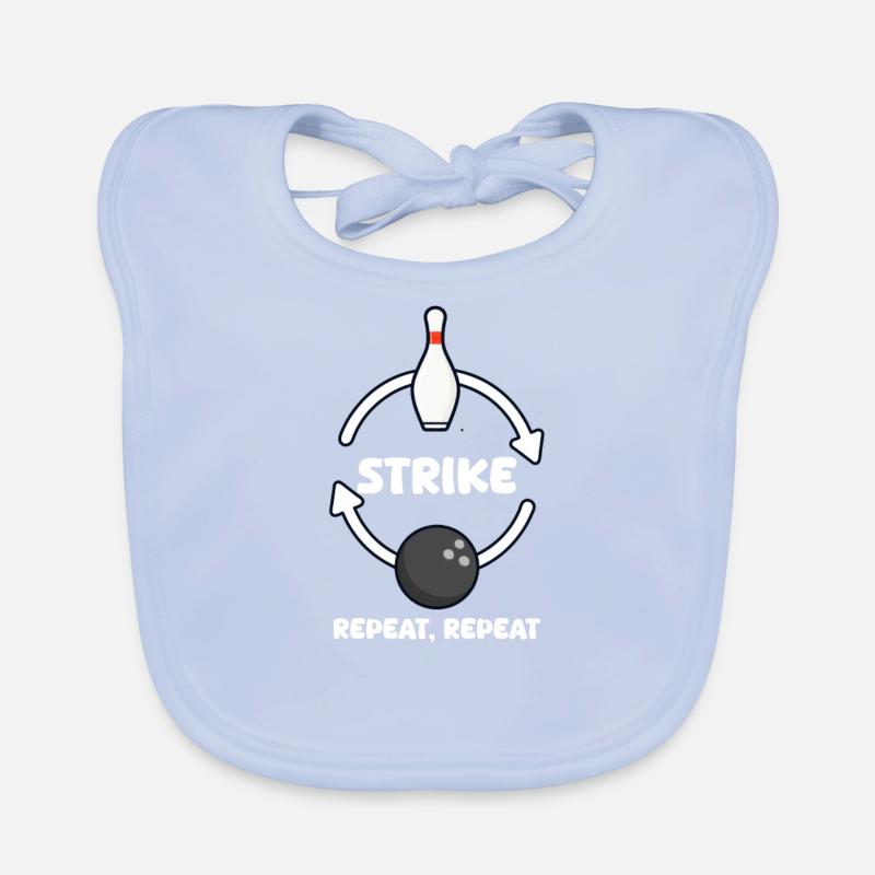 Bowling Strike, répéter, répéter Bavoir bio Bébé