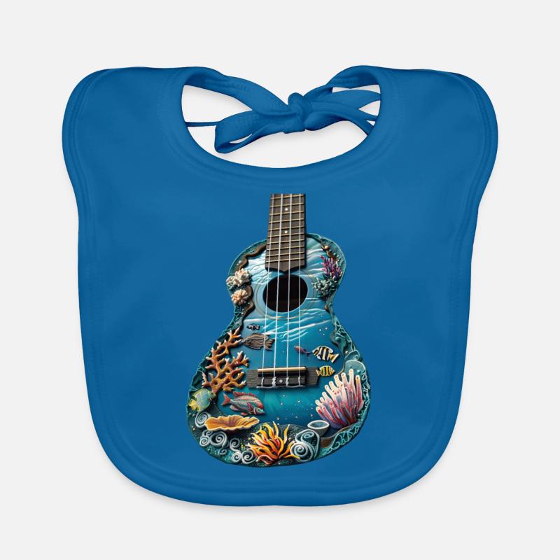 Fish Ukulele Organic Baby Bibs