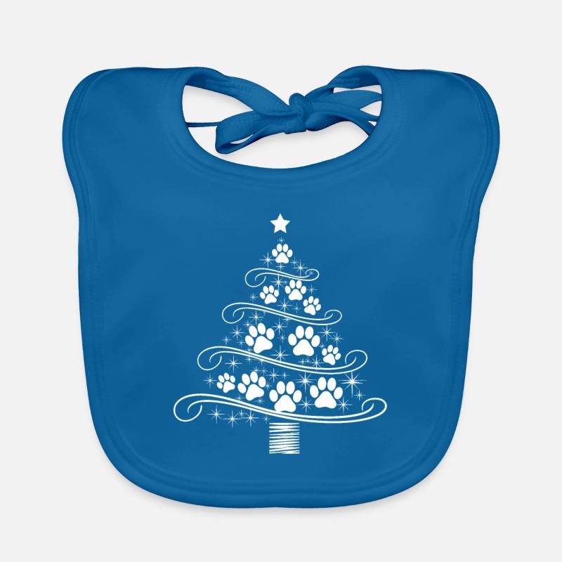 arbre de Noël patte patte impression chien chat wau Bavoir bio Bébé