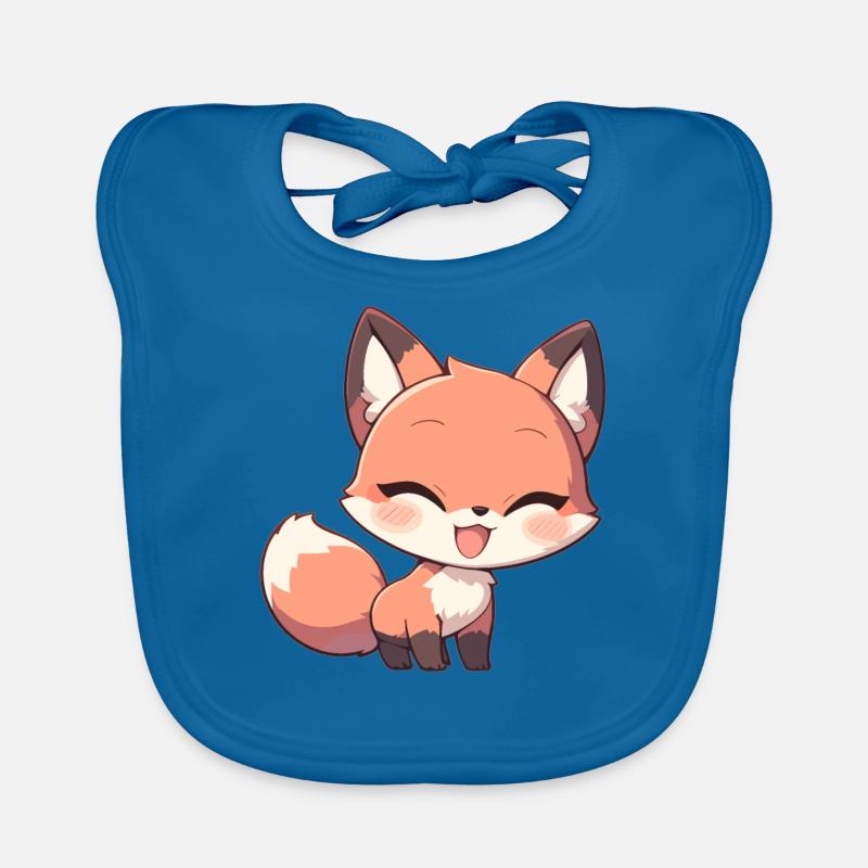 Renards Renard - Bavoir bio Bébé - bleu paon