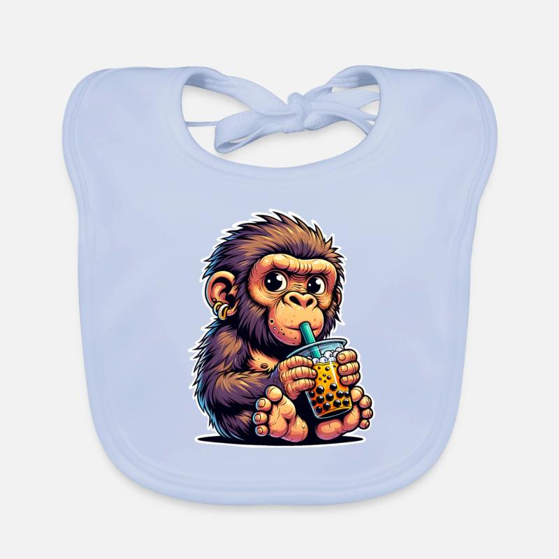 Neanderthal Bubble Tea Organic Baby Bibs
