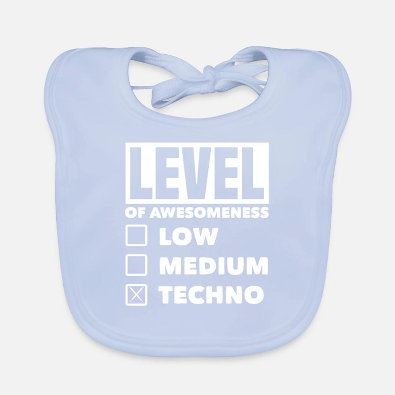 Niveau de génialité Techno Lover Style Bavoir bio Bébé