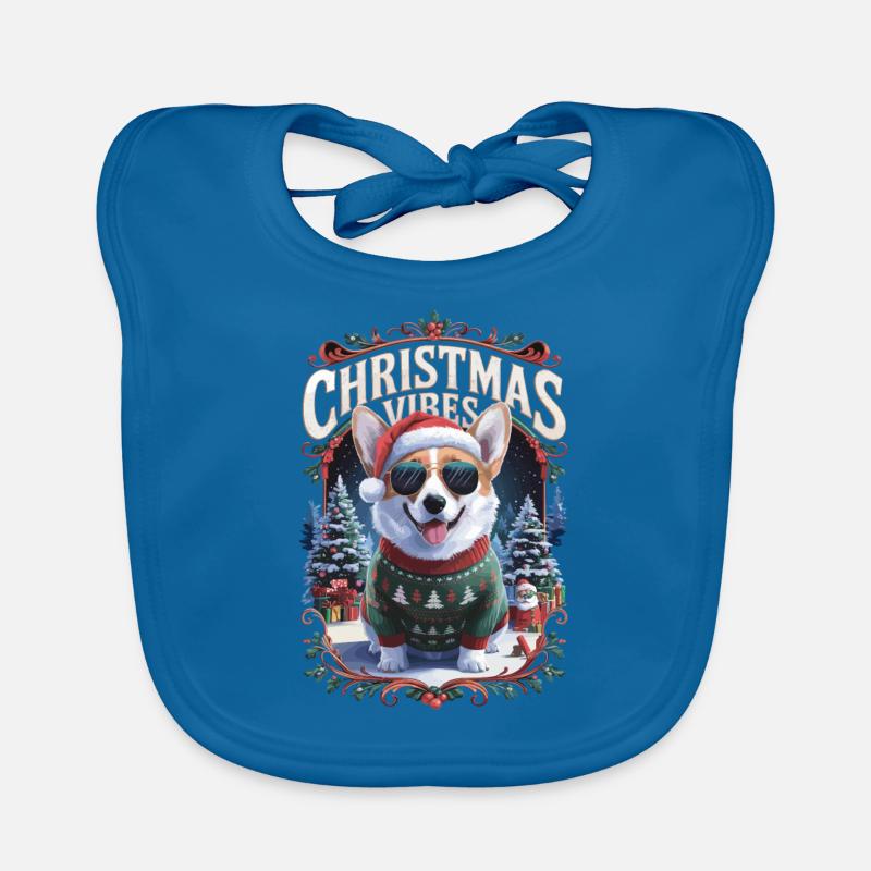 Corgi Christmas Vibes Baby Bio-Lätzchen