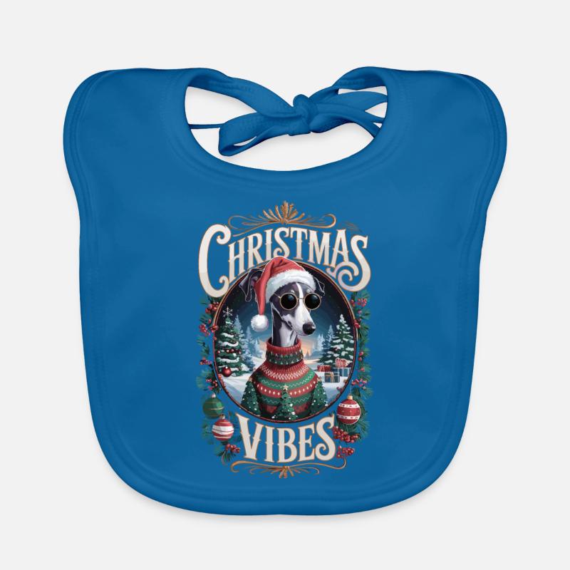 Windhund Christmas Vibes Baby Bio-Lätzchen