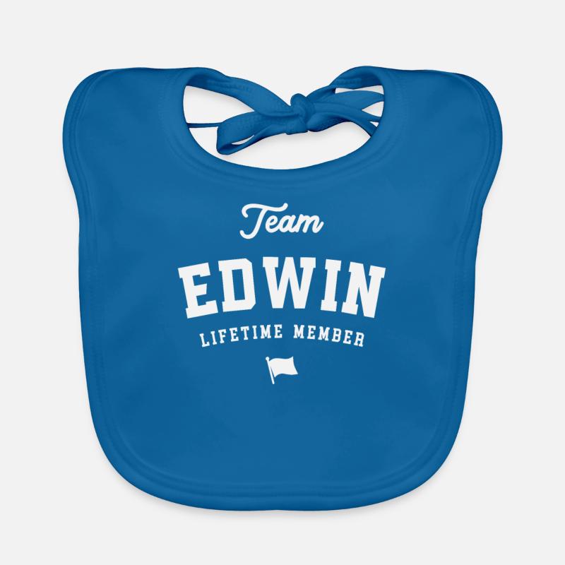 Team Edwin Lifetime Member Funny Name Edwin Organic Baby Bibs