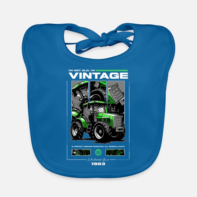Oldtimer Traktor Bauer Geburtstag Jahrgang 1983 Baby Bio-Lätzchen