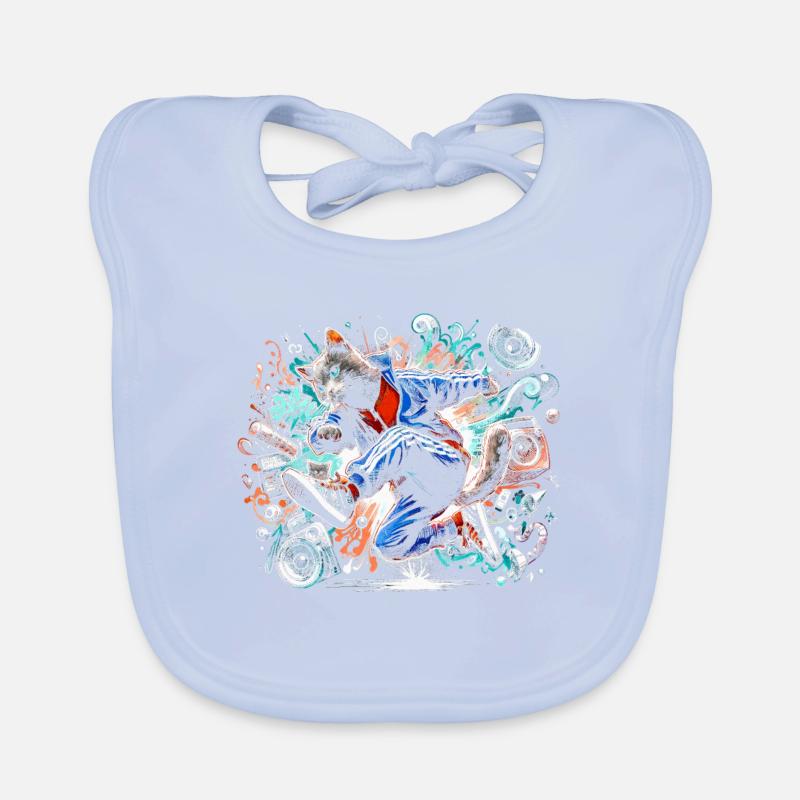 Breakdancing Breakdance Katze Baby Bio-Lätzchen