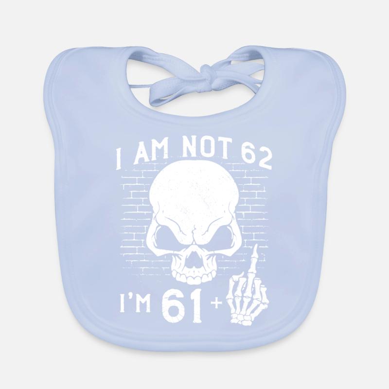 Ich bin 61 plus Mittelfinger - 62. Geburtstag Baby Bio-Lätzchen