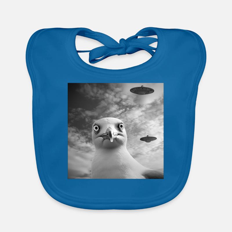 Möwe - Baby Bio-Lätzchen - Pfauenblau